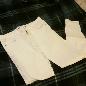 White Express Zipper Ankle Legging Jeans